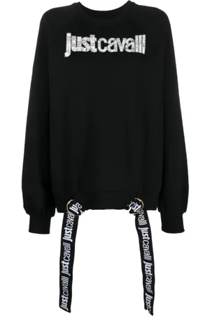 Roberto Cavalli Sweatshirts & Hoodies, Dames, Zwart, S, Zwarte Sweatshirts voor Dames Aw 23