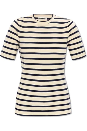 Jil Sander Tops, Dames, , S, Katoen, Gestreept T-shirt