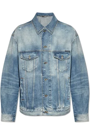 Dolce & Gabbana Jassen, Heren, Blauw, L, Verweerde spijkerjas