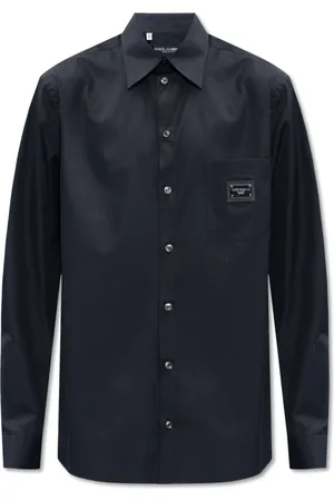Dolce & Gabbana Overhemden, Heren, Zwart, L, Katoen, Overhemd met zak