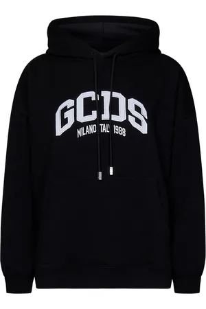 GCDS Sweatshirts & Hoodies, Dames, Zwart, S, Katoen, Zwarte Logo Hoodie