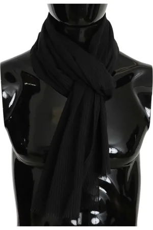 Dolce & Gabbana Accessoires, Heren, Grijs, ONE Size, Wol, Grijze wollen herensjaal met witte voering