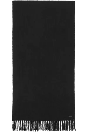 Saint Laurent Accessoires, Dames, Zwart, ONE Size, Zwart sjaal met ringgebonden ontwerp