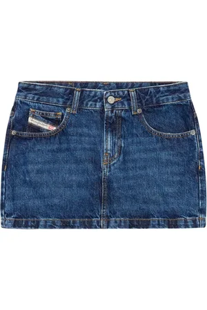 Diesel Rokken, Dames, Blauw, W26, Denim, Blauwe denim rok met iconische zak