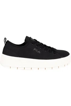 Fila Schoenen, Dames, Zwart, 38 EU, Platform Sneakers met Geborduurd Logo