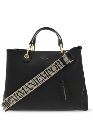 Emporio Armani Tassen, Dames, Zwart, ONE Size, Leer, Schoudertas met Logo