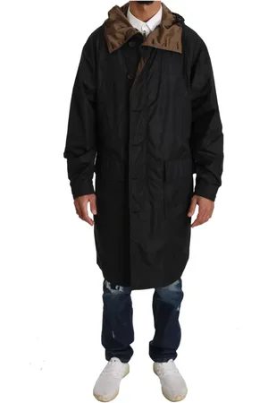 Dolce & Gabbana Mantels, Heren, Zwart, S, Nylon, Omkeerbare regenjas met capuchon
