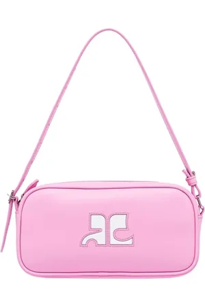 Courrèges Tassen, Dames, Roze, ONE Size, Leer, Italiaanse Leren Baguette Tas