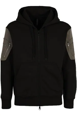 Neil Barrett Sweatshirts & Hoodies, Heren, Zwart, L, Katoen, Zwarte Katoenen Sweatshirt met Trekkoord Capuchon
