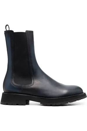 Alexander McQueen Schoenen, Heren, Grijs, 40 EU, Leer, Grijze Elastische Leren Laarzen