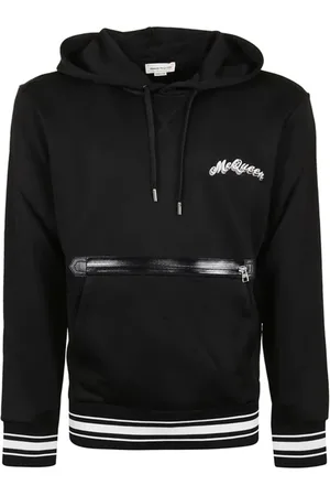 Alexander McQueen Sweatshirts & Hoodies, Heren, Zwart, S, Katoen, Trendy Logo Hoodie