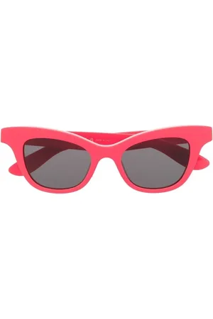 Alexander McQueen Accessoires, Dames, Roze, ONE Size, Roze Cat-Eye Zonnebril