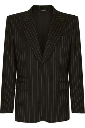 Dolce & Gabbana Jassen, Heren, Zwart, M, Wol, Stijlvolle Zwarte Jas voor Heren