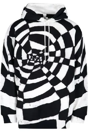 Céline Sweatshirts & Hoodies, Heren, Zwart, L, Katoen, Zwarte Katoenen Sweatshirt met Capuchon