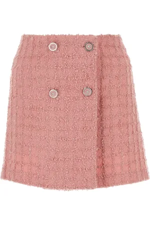 VERSACE Rokken, Dames, Roze, S, Roze Boucle Mini Rok