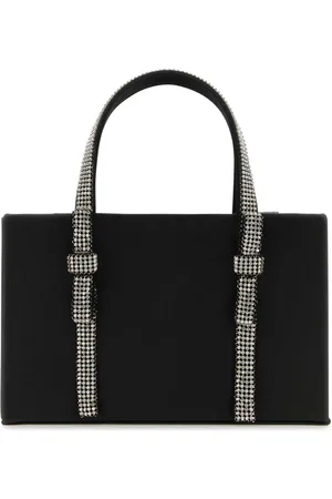 KARA Tassen, Dames, Zwart, ONE Size, Leer, Zwarte Nappa Leren Handtas