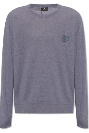 Etro Truien, Heren, Blauw, S, Katoen, Trui met Logo