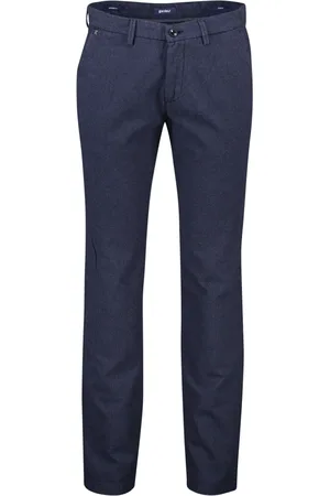 Atelier Gardeur Broeken, Heren, Blauw, W34 L30, Katoen, Donkerblauwe Katoenen Chino Broek