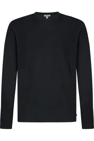 James Perse Tops, Heren, Zwart, M, Katoen, Houtskool Langarm T-shirt