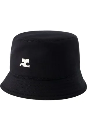 Courrèges Accessoires, Heren, Zwart, M, Katoen, Zwarte Katoenen Signature Bucket Hat
