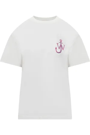 J.W.Anderson Tops, Dames, Wit, L, Katoen, Sweet Anchor T-Shirt