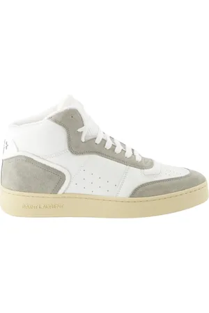 Saint Laurent Schoenen, Heren, Wit, 40 EU, Suède, Bicolor Leren en Suède Sneakers