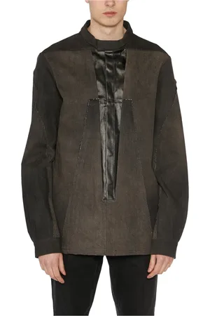 Rick Owens Jassen, Heren, Zwart, L, Denim, Denim Splintered Outer Shirt