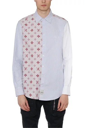 ARIES Overhemden, Heren, Veelkleurig, M, Katoen, Katoenen Patchwork Shirt