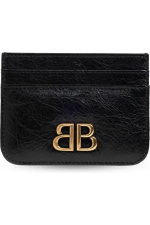 Balenciaga Accessoires, Dames, Zwart, ONE Size, Leer, Kaarthouder met logo