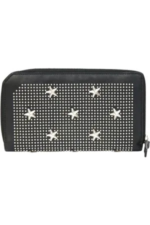 Jimmy Choo Pre-owned, Dames, Zwart, ONE Size, Leer, Tweedehands leren portemonnees