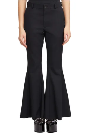Comme des Garçons Broeken, Dames, Zwart, S, Wol, Bootcut wollen broek