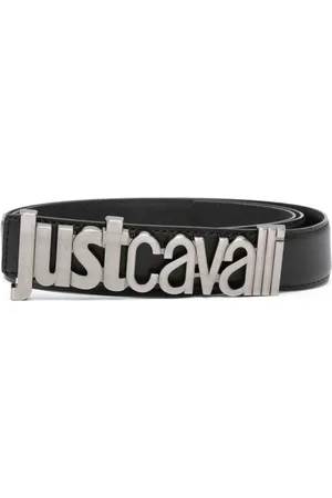 Roberto Cavalli Accessoires, Heren, Zwart, 110 CM, Leer, Zwarte Riemen met Vitello Liscio Opaco