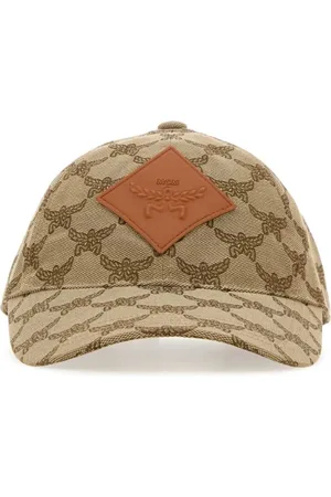 MCM Accessoires, Dames, Bruin, ONE Size, Polyester, Geborduurde baseballpet