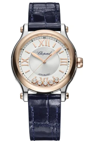 Chopard Accessoires, Dames, Blauw, ONE Size, Happy Sport Automatisch Stalen Horloge
