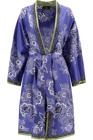 Etro Blouses & Shirts, Dames, Blauw, M, Iconische Zijden Kimono