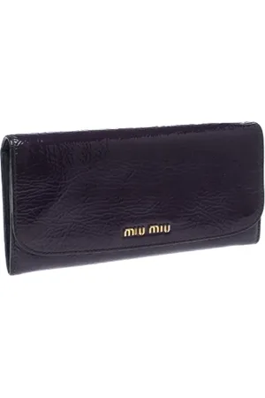 Miu Miu Pre-owned, Dames, Paars, ONE Size, Tweed, Tweedehands leren portemonnees