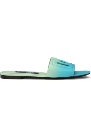 Dolce & Gabbana Schoenen, Dames, Blauw, 37 EU, Leer, Stijlvolle Sandalen