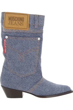 Moschino Schoenen, Dames, Blauw, 36 EU, Denim, Denim Texano Laarzen