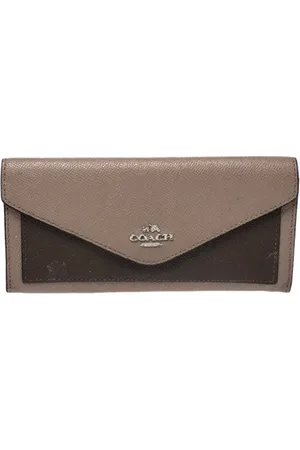 Coach Pre-owned, Dames, , ONE Size, Leer, Tweedehands leren portemonnees