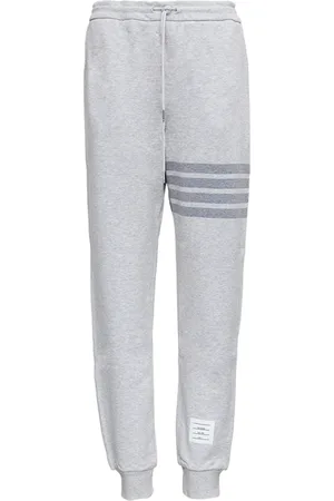 Thom Browne Broeken, Heren, Grijs, L, Katoen, Grijze joggingbroek met trekkoord in de taille