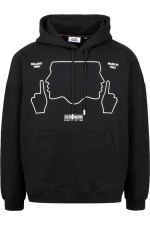 GCDS Sweatshirts & Hoodies, Heren, Zwart, M, Katoen, Do Not Talk To Me Hoodie