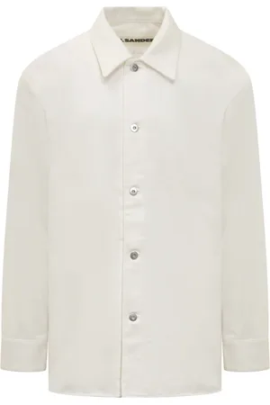 Jil Sander Jassen, Heren, Wit, M, Denim, Denim overhemd
