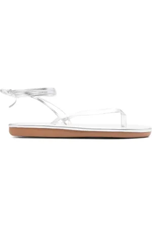 Ancient Greek Sandals Schoenen, Dames, Wit, 37 EU, Zilveren Sahara Flip Flop Sandaal