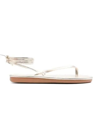 Ancient Greek Sandals Schoenen, Dames, Grijs, 38 EU, Platinum Sahara Flip Flop Sandal