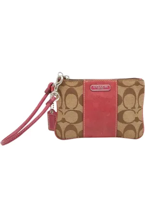 Coach Pre-owned, Dames, , ONE Size, Leer, Pre-owned Canvas clutches