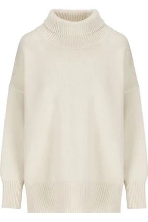 Chloé Truien, Dames, Wit, XS, Kasjmier, Witte Cashmere Trui met Hoge Hals