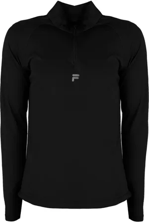 Fila Tops, Heren, Zwart, S, Polyester, Heren Aansluitend Polo Shirt met Rits en Verstelbare Koordjes