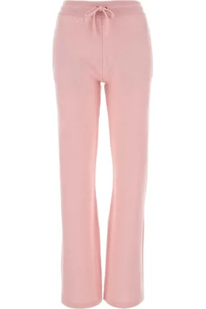 VERSACE Broeken, Dames, Roze, S, Wol, Roze Wollen Flared Broek