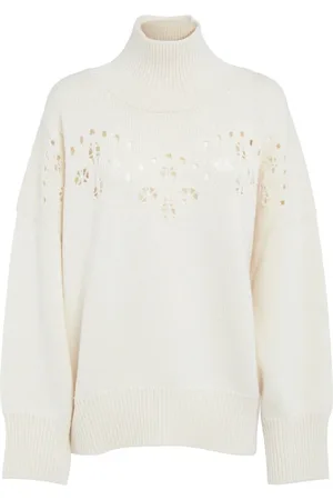 Chloé Truien, Dames, Wit, S, Wol, Witte Wollen Trui met Bisschopsmouwen