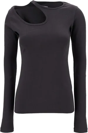 Low Classic Tops, Dames, Grijs, M, Katoen, Grijze Sweaters met Curve Hole
